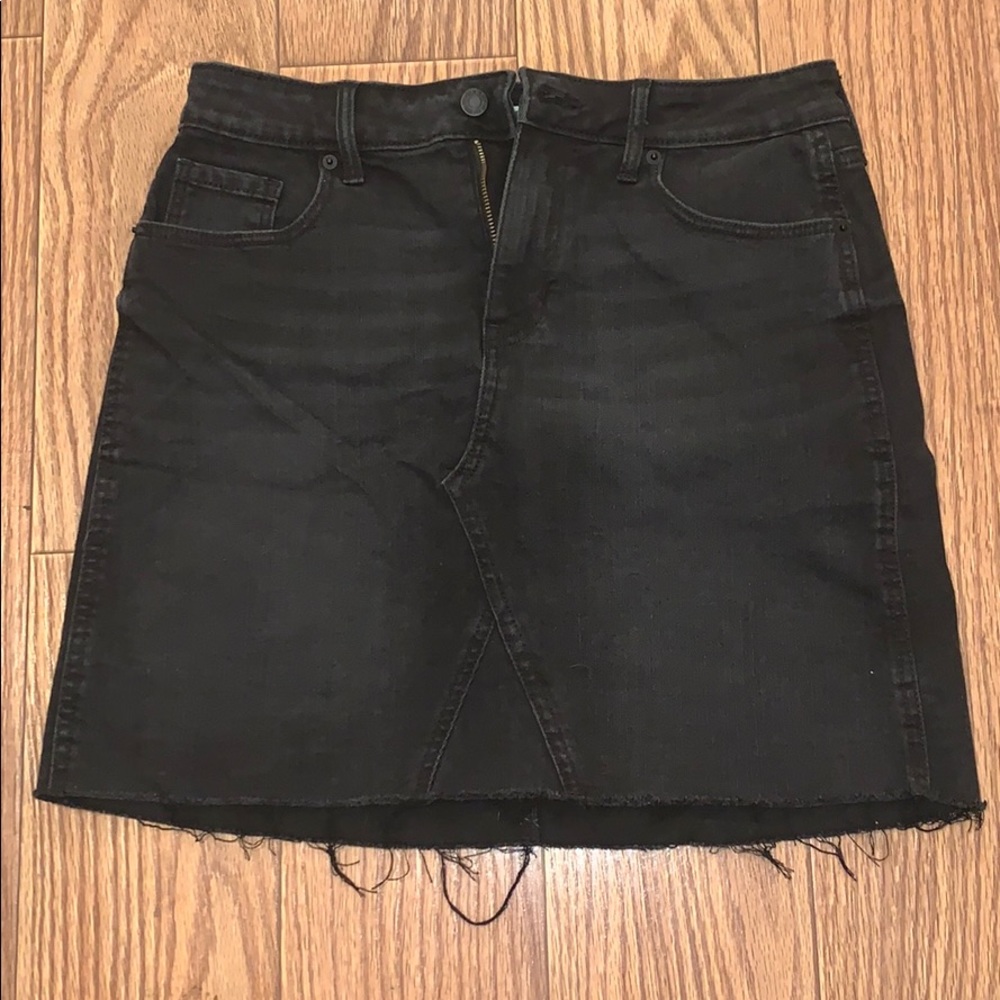 Black denim skirt